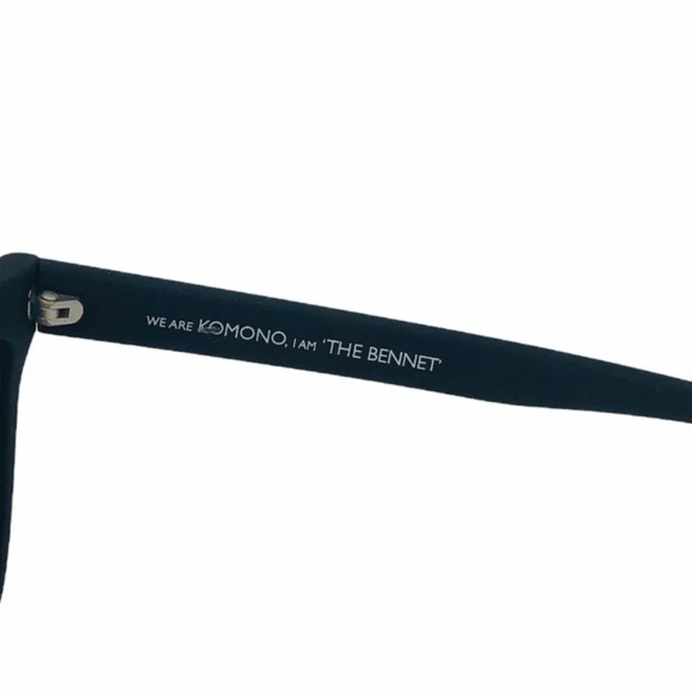 KOMONO Bennet CZ Black Rubber Sunglasses NEW